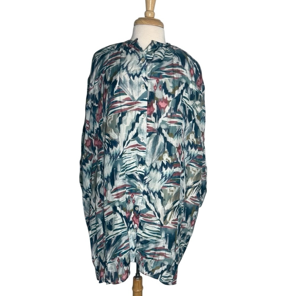 New w/tags CHUFY X FOREVER PATAGONIA  "PIA" Blue Green Printed Dress Size Small